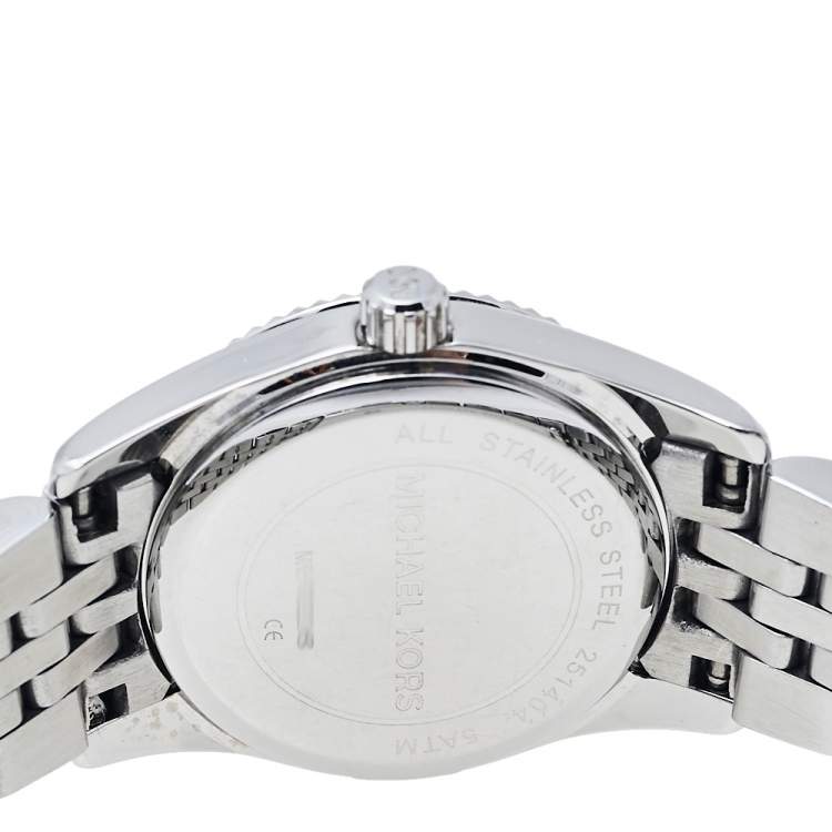 Pre Owned Michael Kors Silver Stainless Steel Lexington MK3228 Women's Wristwatch 26 mm