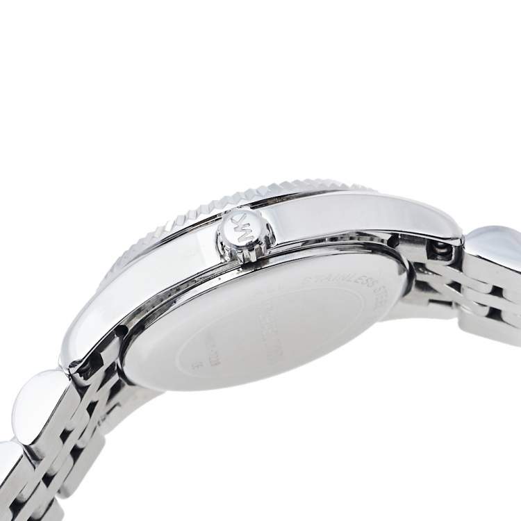 Pre Owned Michael Kors Silver Stainless Steel Lexington MK3228 Women's Wristwatch 26 mm