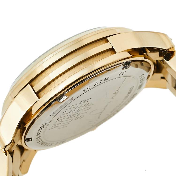 Pre Owned Michael Kors Blue Gold Tone Stainless Steel Watch Hunger Stop MK5815 Women's Wristwatch 38 mm