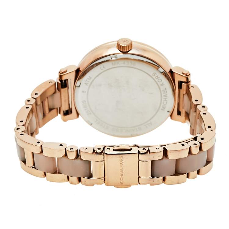 Pre Owned Michael Kors Rose Gold Tone Stainless Steel Sofie MK4336 Women's Wristwatch 36 mm