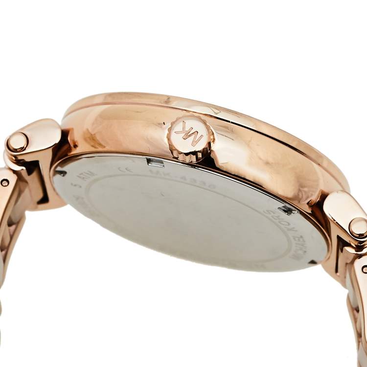 Pre Owned Michael Kors Rose Gold Tone Stainless Steel Sofie MK4336 Women's Wristwatch 36 mm