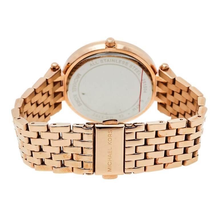 Pre Owned Michael Kors Rose Gold Tone Stainless Steel Darci MK3192 Women's Wristwatch 39 mm