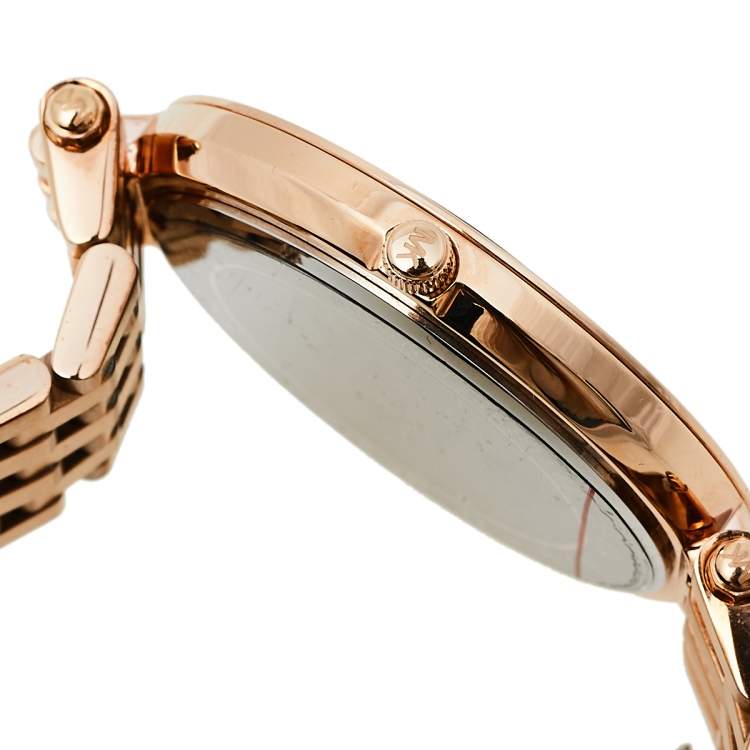 Pre Owned Michael Kors Rose Gold Tone Stainless Steel Darci MK3192 Women's Wristwatch 39 mm