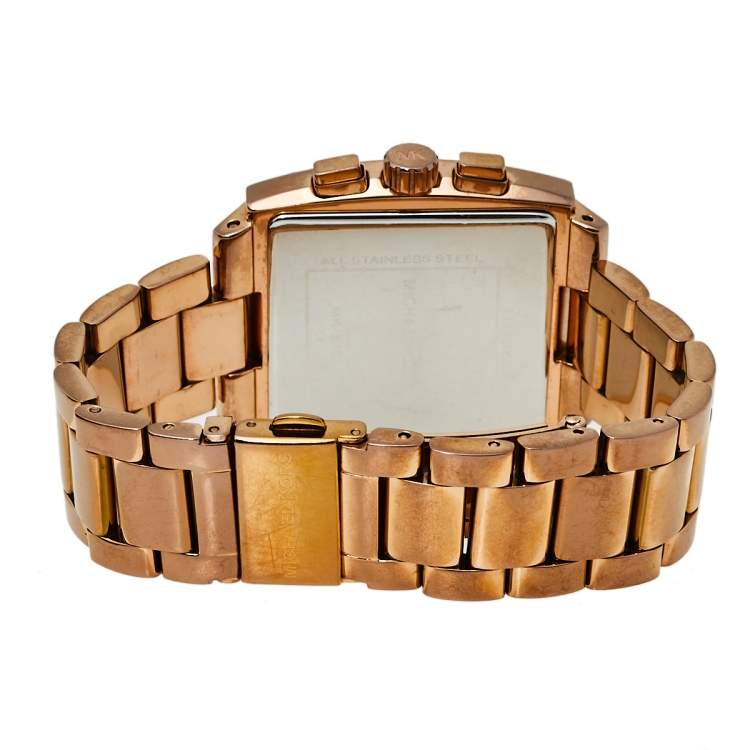 Pre Owned Michael Kors Rose Gold Tone Stainless Steel Chronograph MK5331 Women's Wristwatch 37 mm