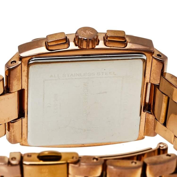 Pre Owned Michael Kors Rose Gold Tone Stainless Steel Chronograph MK5331 Women's Wristwatch 37 mm