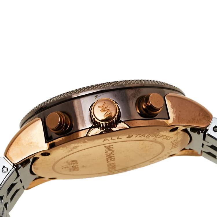 Pre Owned Michael Kors Mother of Pearl Three-Tone Stainless Steel MK5642 Women's Wristwatch 37 mm