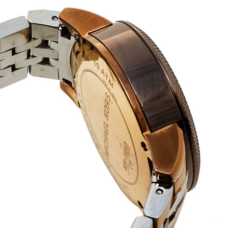 Pre Owned Michael Kors Mother of Pearl Three-Tone Stainless Steel MK5642 Women's Wristwatch 37 mm