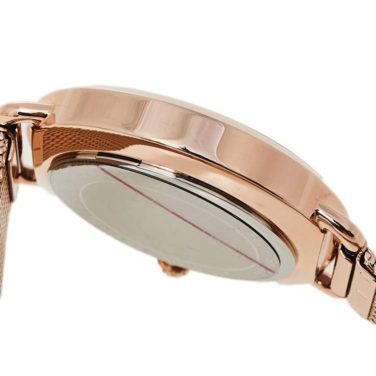 Pre Owned Michael Kors Rose Gold Tone Stainless Steel Portia MK3845 Women's Wristwatch 37 mm