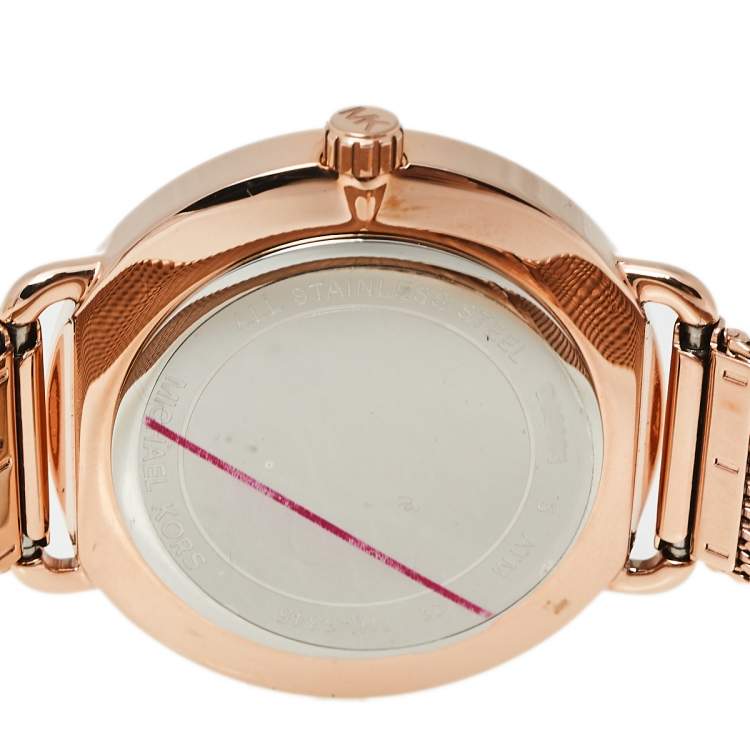 Pre Owned Michael Kors Rose Gold Tone Stainless Steel Portia MK3845 Women's Wristwatch 37 mm