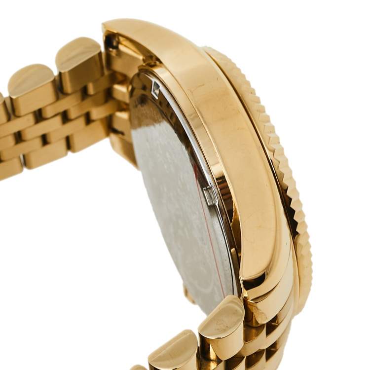 Pre Owned Michael Kors Champagne Gold Tone Stainless Steel Lexington MK5556 Women's Wristwatch 38 mm