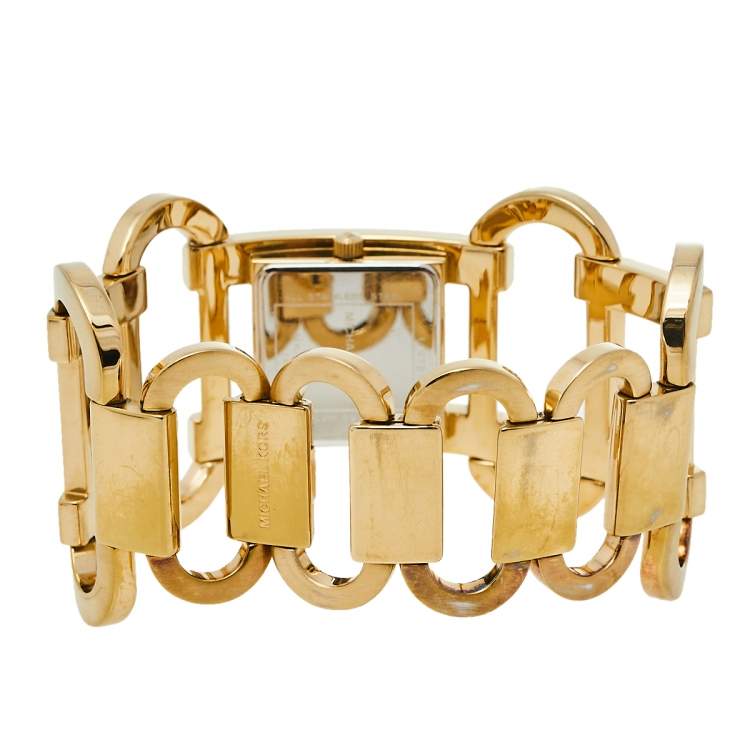 Pre Owned Michael Kors Gold Tone Stainless Steel MK3065 Women's Wristwatch 27 mm