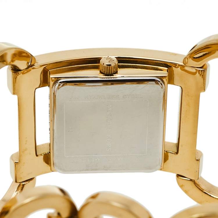 Pre Owned Michael Kors Gold Tone Stainless Steel MK3065 Women's Wristwatch 27 mm