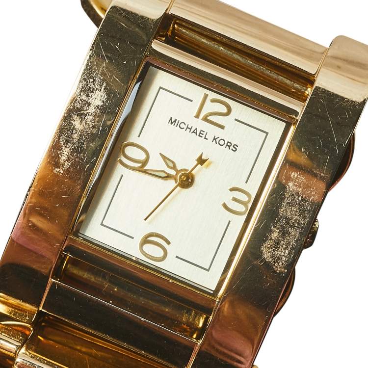 Pre Owned Michael Kors Gold Tone Stainless Steel MK3065 Women's Wristwatch 27 mm