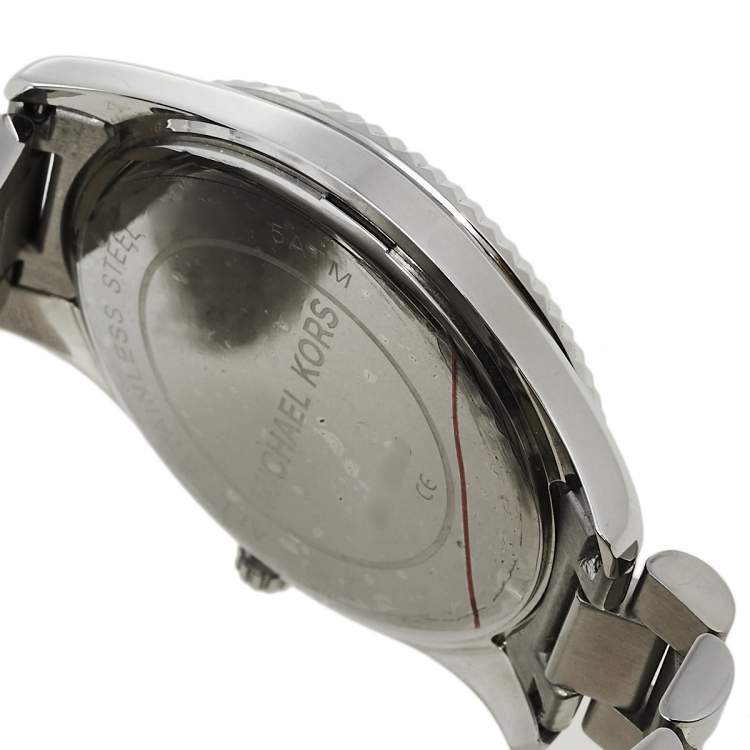 Pre Owned Michael Kors Blue Stainless Steel Blake MK3225 Unisex Wristwatch 41.50 mm