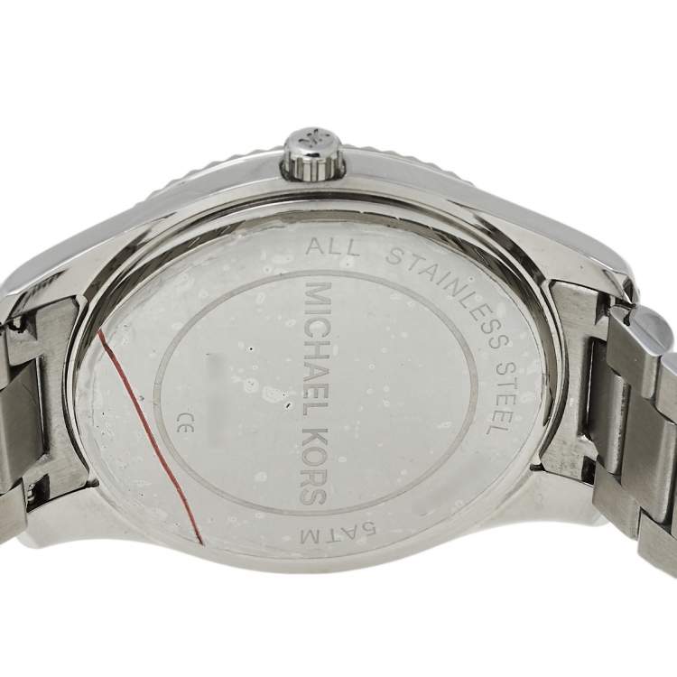 Pre Owned Michael Kors Blue Stainless Steel Blake MK3225 Unisex Wristwatch 41.50 mm