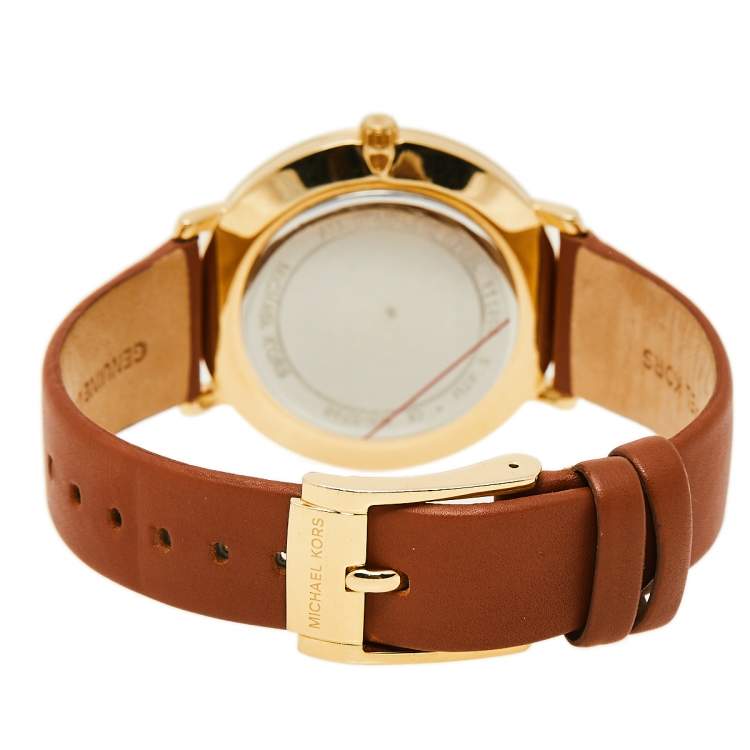 Pre Owned Michael Kors Silver Gold Tone Stainless Steel Pyper MK2740 Women's Wristwatch 38 MM