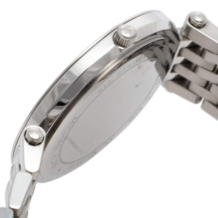 Pre Owned Michael Kors Blue Mother of Pearl Stainless Steel Darci MK3515 Women's Wristwatch 39 mm