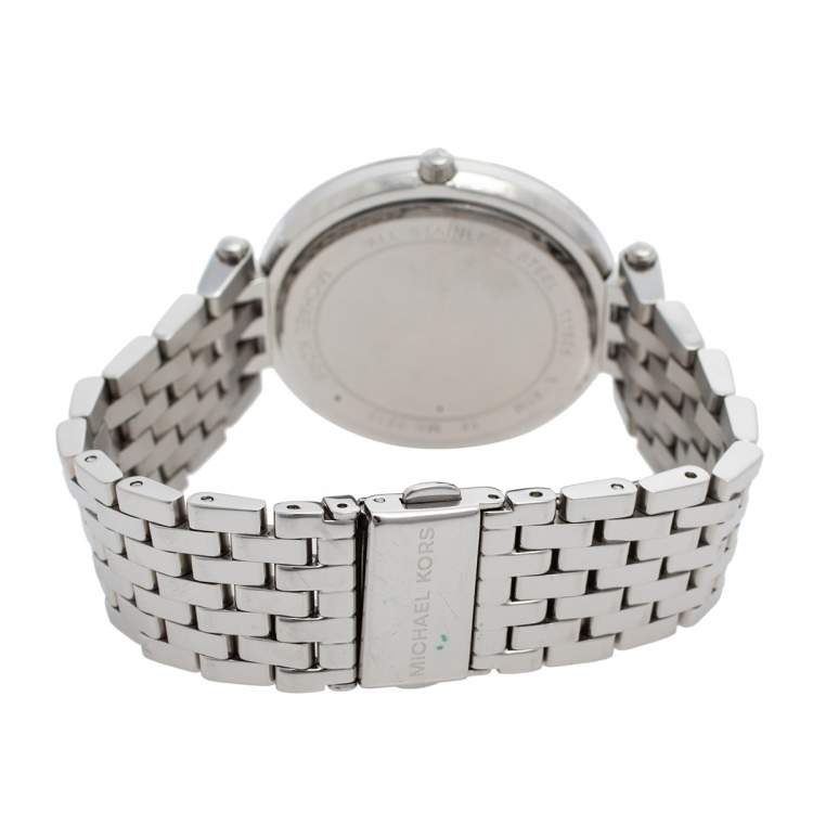 Pre Owned Michael Kors Blue Mother of Pearl Stainless Steel Darci MK3515 Women's Wristwatch 39 mm