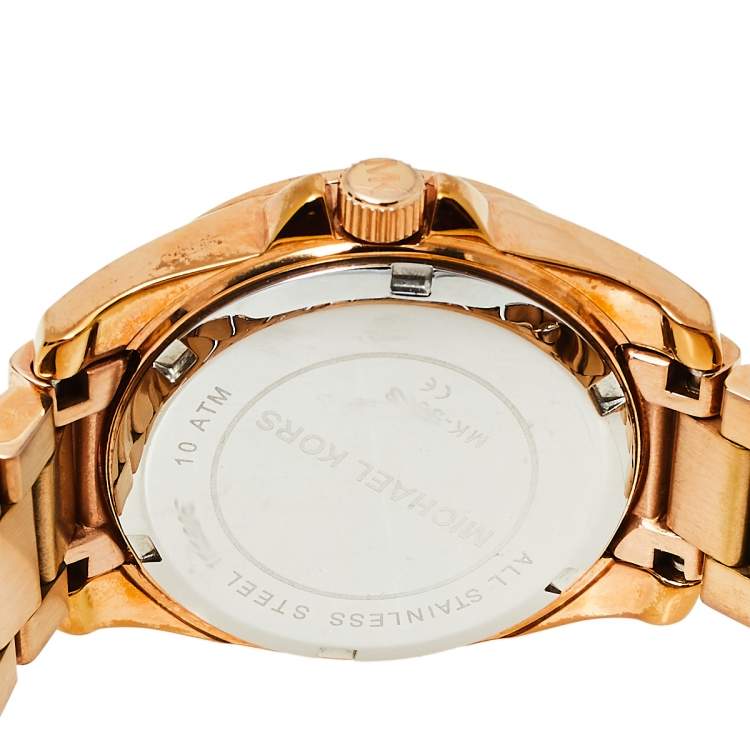 Pre Owned Michael Kors Rose Gold Tone Stainless Steel Blair MK5613 Women's Wristwatch 33 mm