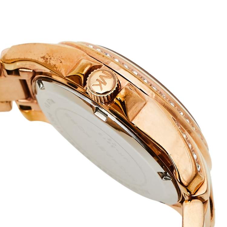 Pre Owned Michael Kors Rose Gold Tone Stainless Steel Blair MK5613 Women's Wristwatch 33 mm