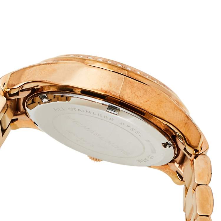 Pre Owned Michael Kors Rose Gold Tone Stainless Steel Blair MK5613 Women's Wristwatch 33 mm