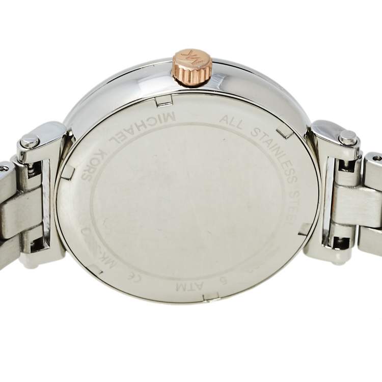 Pre Owned Michael Kors Silver Two-Tone Stainless Steel Sofie MK3880 Women's Wristwatch 36 mm