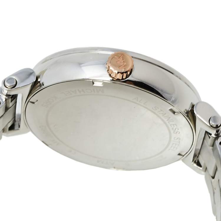Pre Owned Michael Kors Silver Two-Tone Stainless Steel Sofie MK3880 Women's Wristwatch 36 mm
