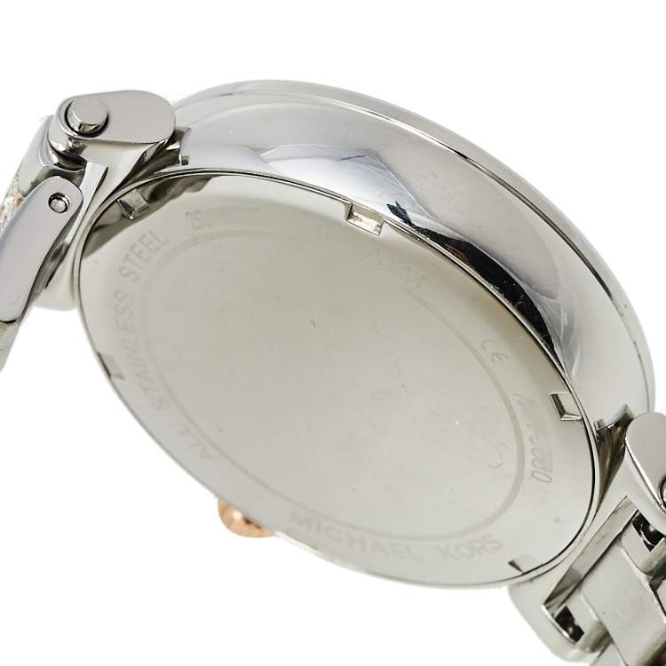 Pre Owned Michael Kors Silver Two-Tone Stainless Steel Sofie MK3880 Women's Wristwatch 36 mm