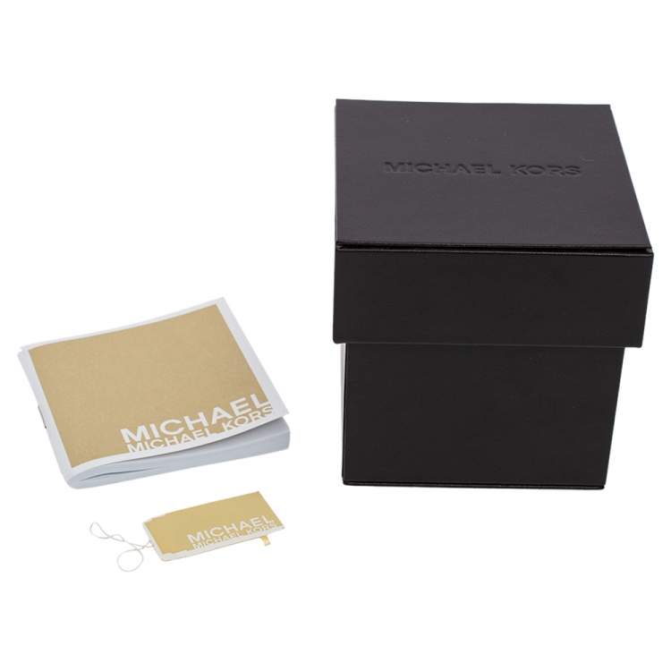 Pre Owned Michael Kors White Rose Gold Plated Stainless Steel MK5379 Women's Wristwatch 42 mm 