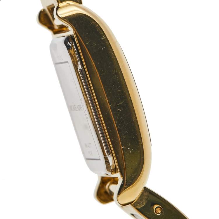 Pre Owned Michael Kors Champagne Gold Plated Stainless Steel Acetate Mini Taylor MK4277 Women's Wristwatch 20 mm