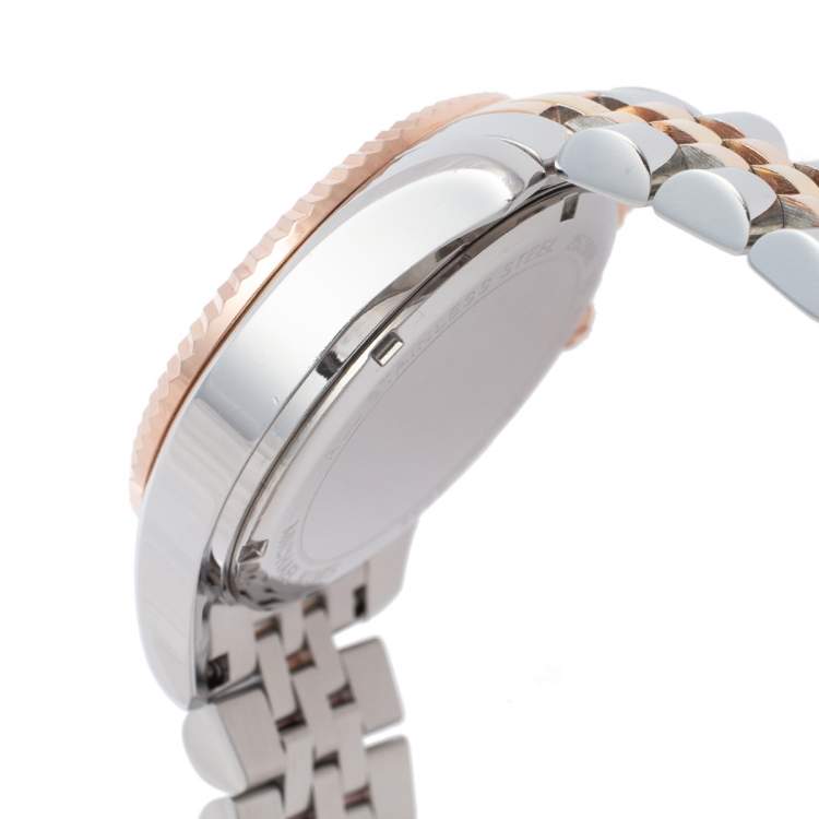 Pre Owned Michael Kors Silver Multicolor Stainless Steel Lexington MK5735 Women's Wristwatch 38 mm