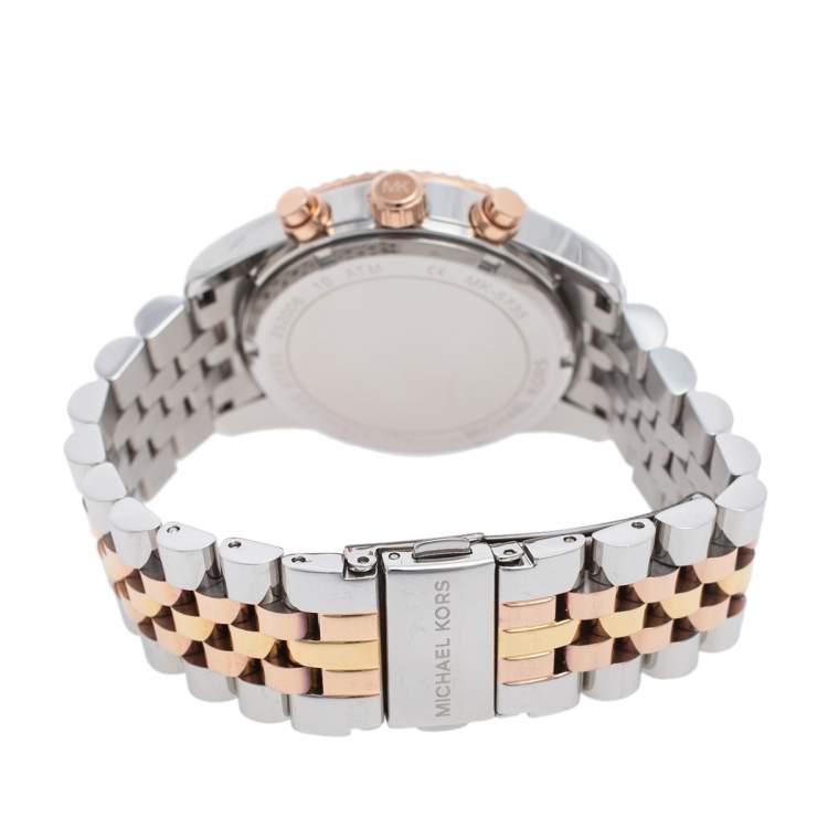 Pre Owned Michael Kors Silver Multicolor Stainless Steel Lexington MK5735 Women's Wristwatch 38 mm
