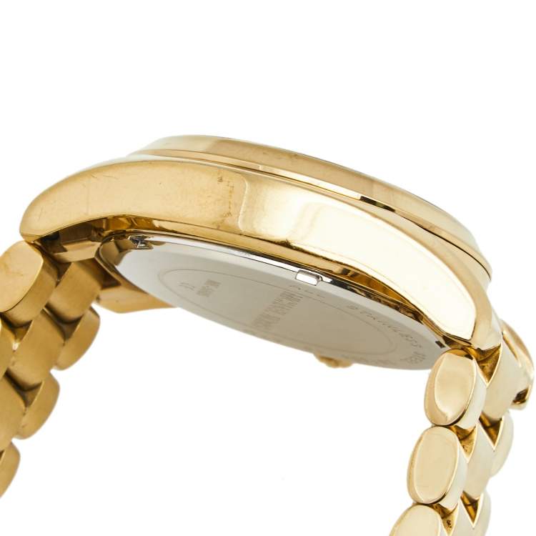 Pre Owned Michael Kors Champagne Gold Plated Stainless Steel Bradshaw MK-5605 Women's Wristwatch 40 mm