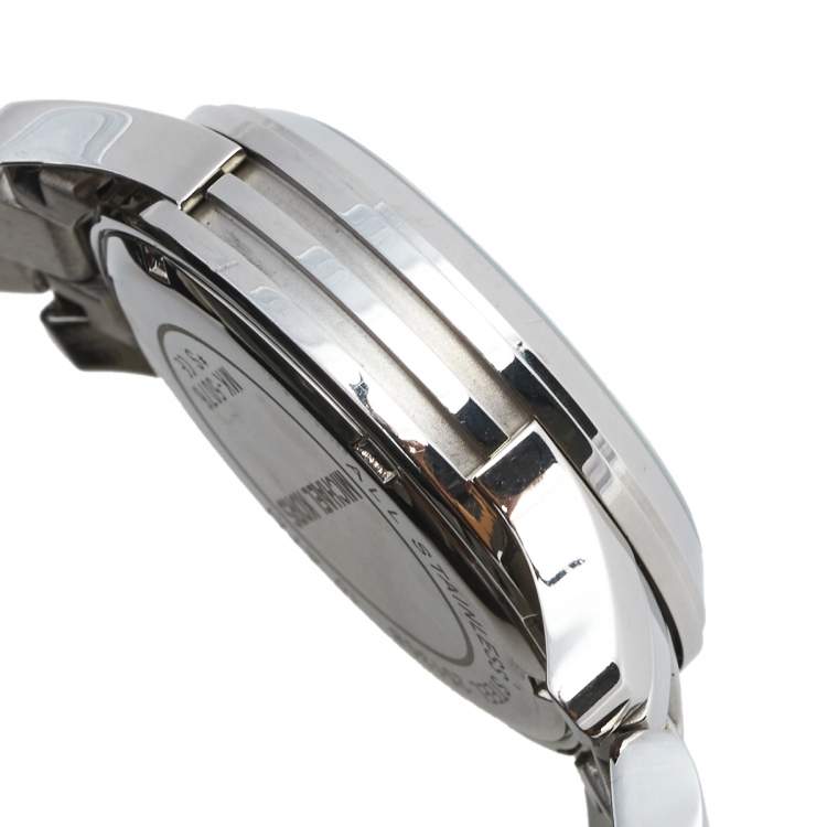 Pre Owned Michael Kors Silver Stainless Steel Runway MK-5076 Women's Wristwatch 38 mm