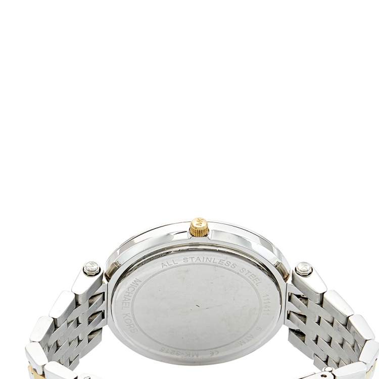 Pre Owned Michael Kors Silver Two Tone Stainless Steel Darci MK-3215 Women's Wristwatch 39 mm 