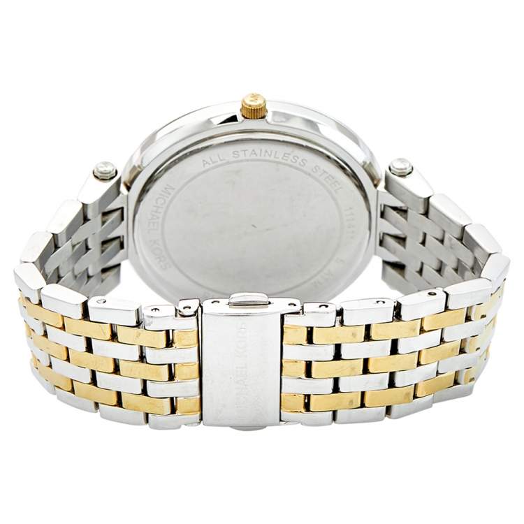 Pre Owned Michael Kors Silver Two Tone Stainless Steel Darci MK-3215 Women's Wristwatch 39 mm 