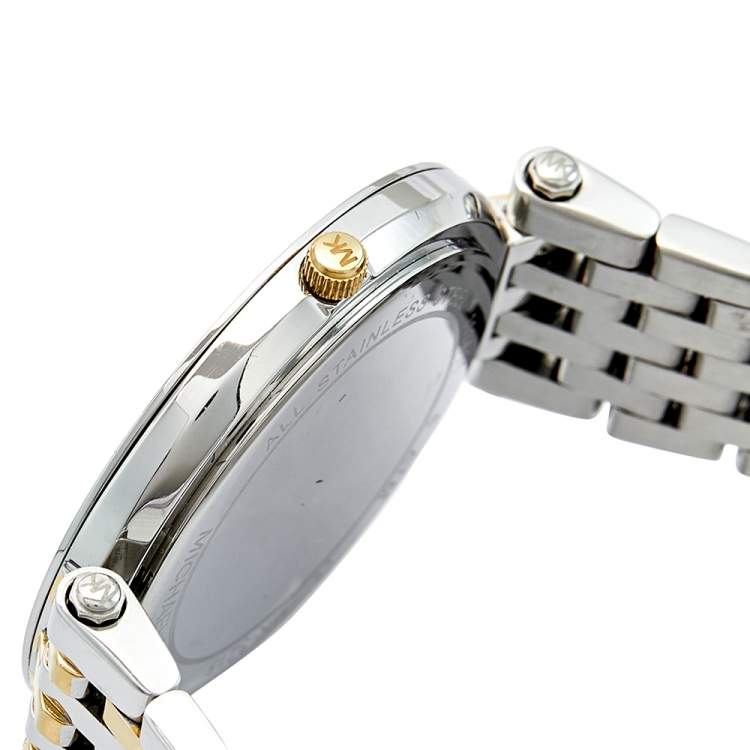 Pre Owned Michael Kors Silver Two Tone Stainless Steel Darci MK-3215 Women's Wristwatch 39 mm 