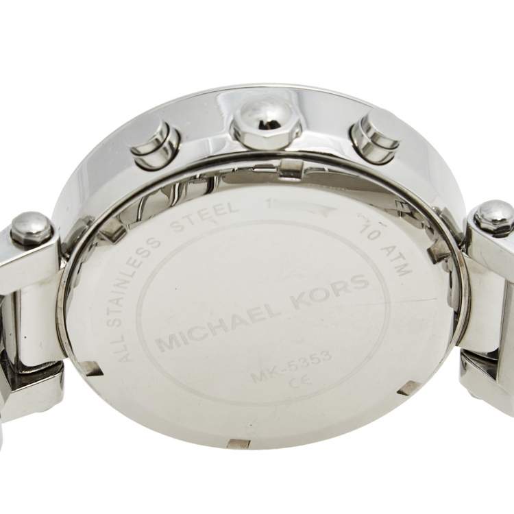 Pre Owned Michael Kors Silver Stainless Steel Parker MK5353 Women's Wristwatch 39 mm