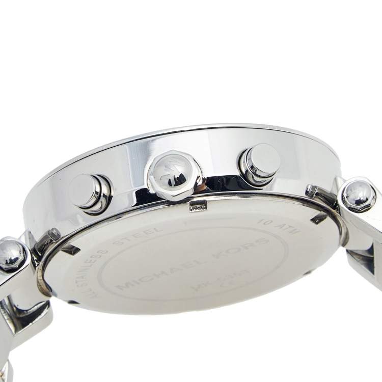 Pre Owned Michael Kors Silver Stainless Steel Parker MK5353 Women's Wristwatch 39 mm