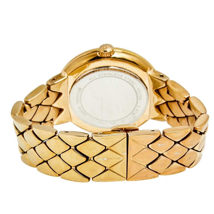 Pre Owned Michael Kors Mother of Pearl Rose Gold Plated Stainless Steel Courtney MK3705 Women's Wristwatch 36 mm