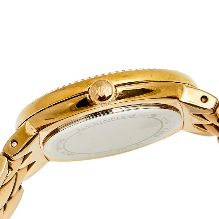 Pre Owned Michael Kors Mother of Pearl Rose Gold Plated Stainless Steel Courtney MK3705 Women's Wristwatch 36 mm