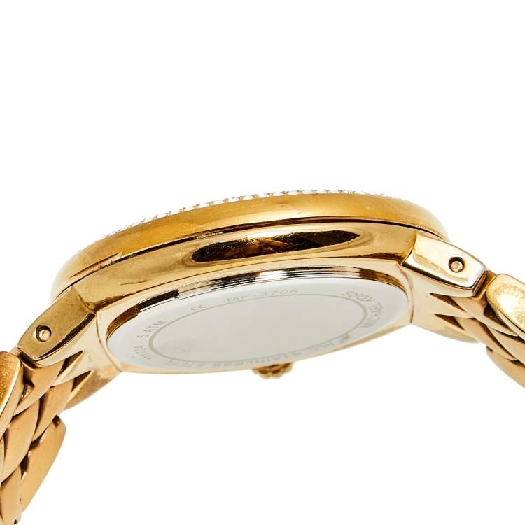 Pre Owned Michael Kors Mother of Pearl Rose Gold Plated Stainless Steel Courtney MK3705 Women's Wristwatch 36 mm
