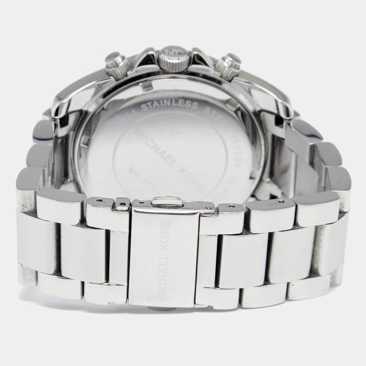 Pre Owned Michael Kors Silver Stainless Steel Blair MK5165 Women's Wristwatch 39 mm