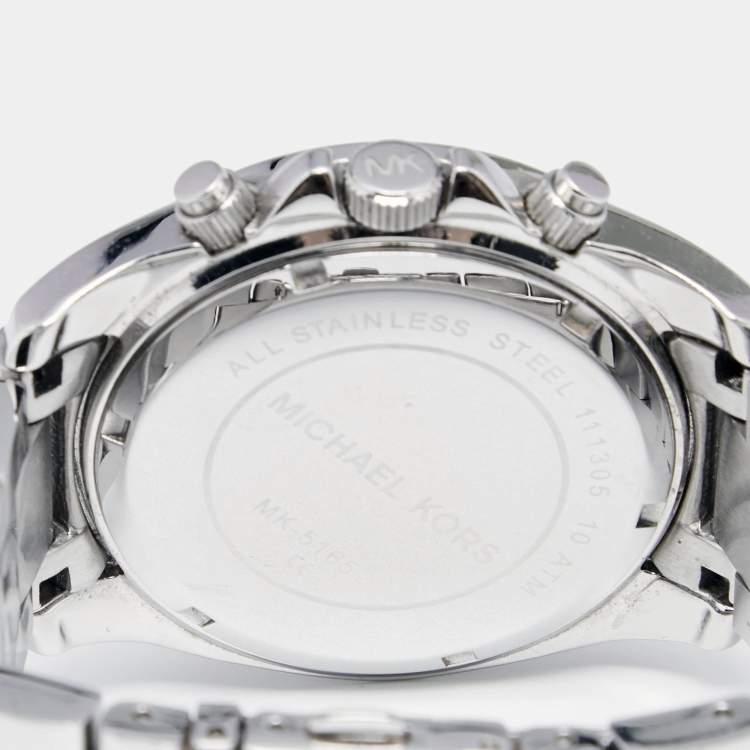 Pre Owned Michael Kors Silver Stainless Steel Blair MK5165 Women's Wristwatch 39 mm