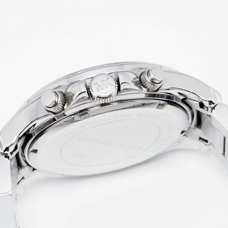 Pre Owned Michael Kors Silver Stainless Steel Blair MK5165 Women's Wristwatch 39 mm