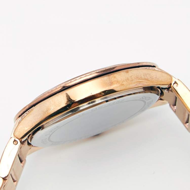 Pre Owned Michael Kors Mother of Pearl Rose Gold Plated Stainless Steel Kerry MK3482 Women's Wristwatch 38 mm
