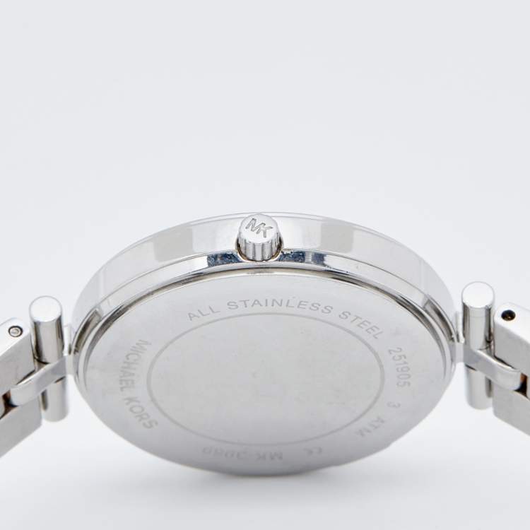 Pre Owned Michael Kors Mother Of Pearl Two-Tone Stainless Steel Maci MK3969 Women's Wristwatch 34 mm