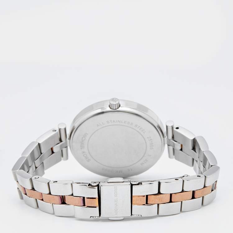 Pre Owned Michael Kors Mother Of Pearl Two-Tone Stainless Steel Maci MK3969 Women's Wristwatch 34 mm