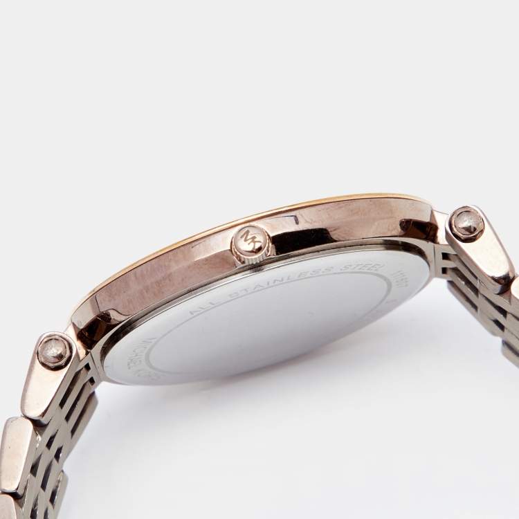 Pre Owned Michael Kors Brown PVD Coated Coated Stainless Steel Darci MK3416 Women's Wristwatch 39 mm
