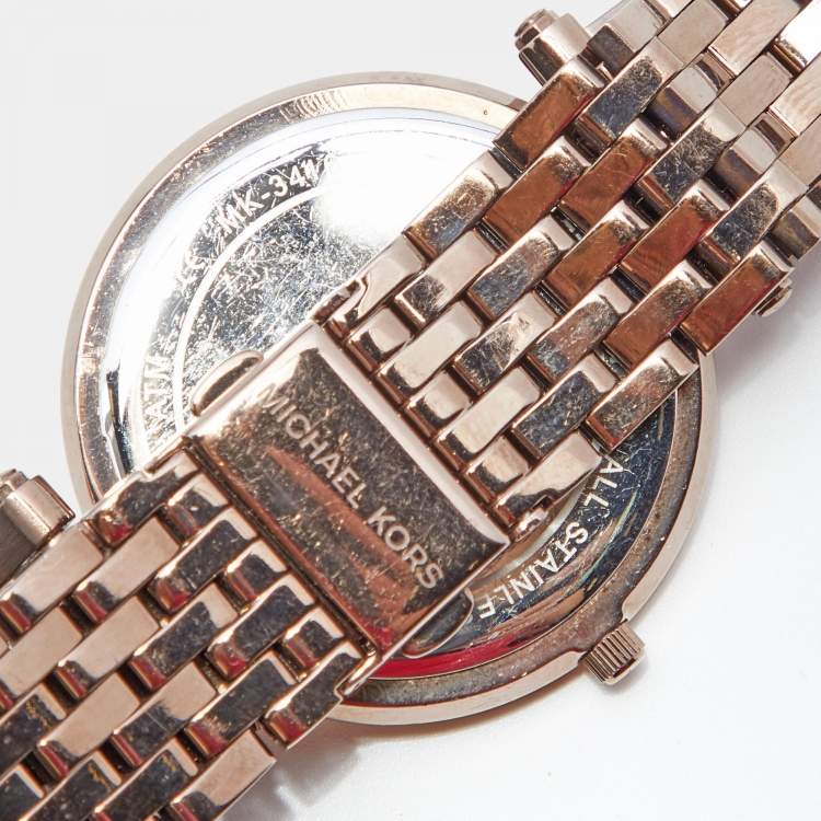 Pre Owned Michael Kors Brown PVD Coated Coated Stainless Steel Darci MK3416 Women's Wristwatch 39 mm